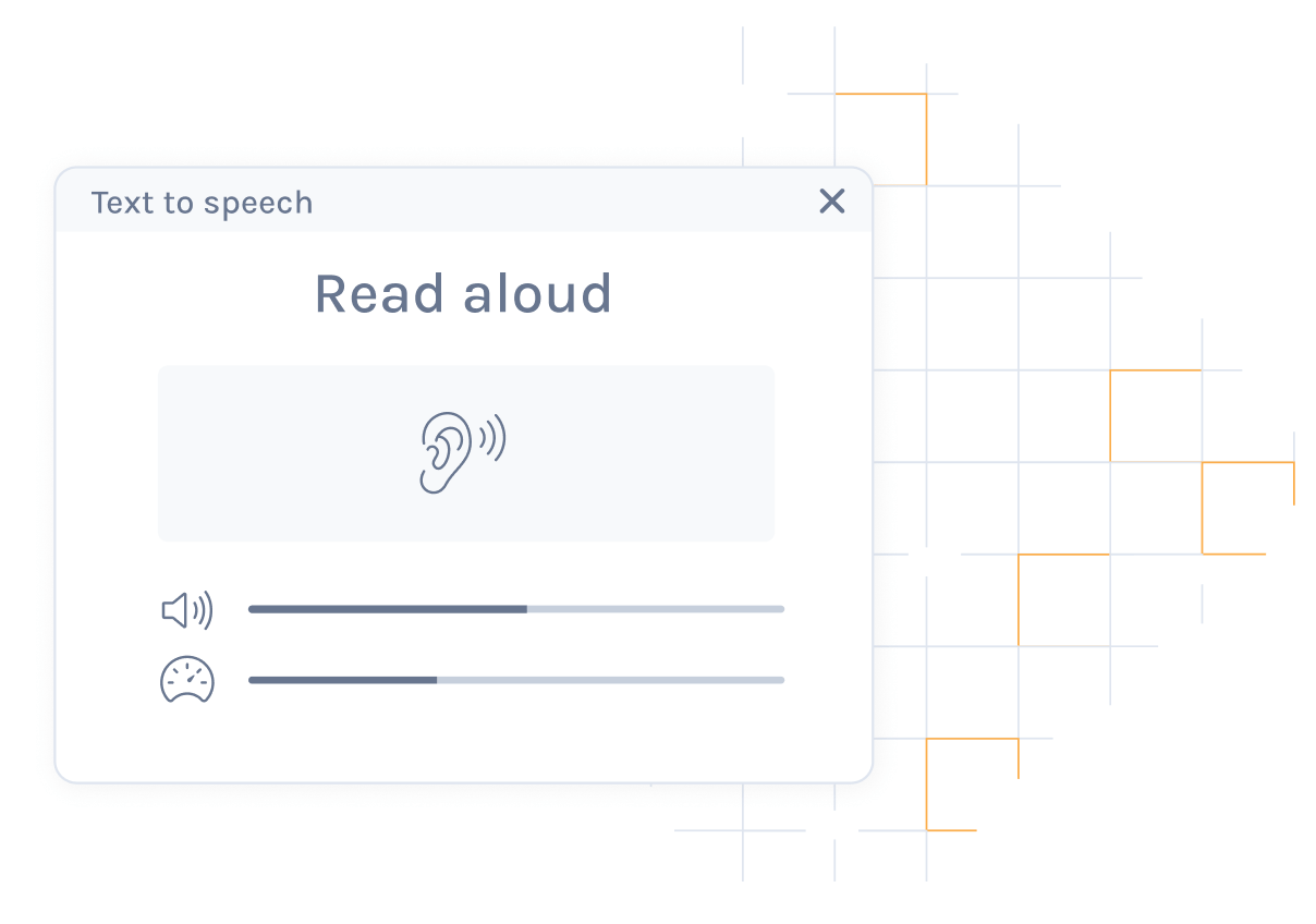 Illustratie van de 'Text to Speech'-functie op Exam.net