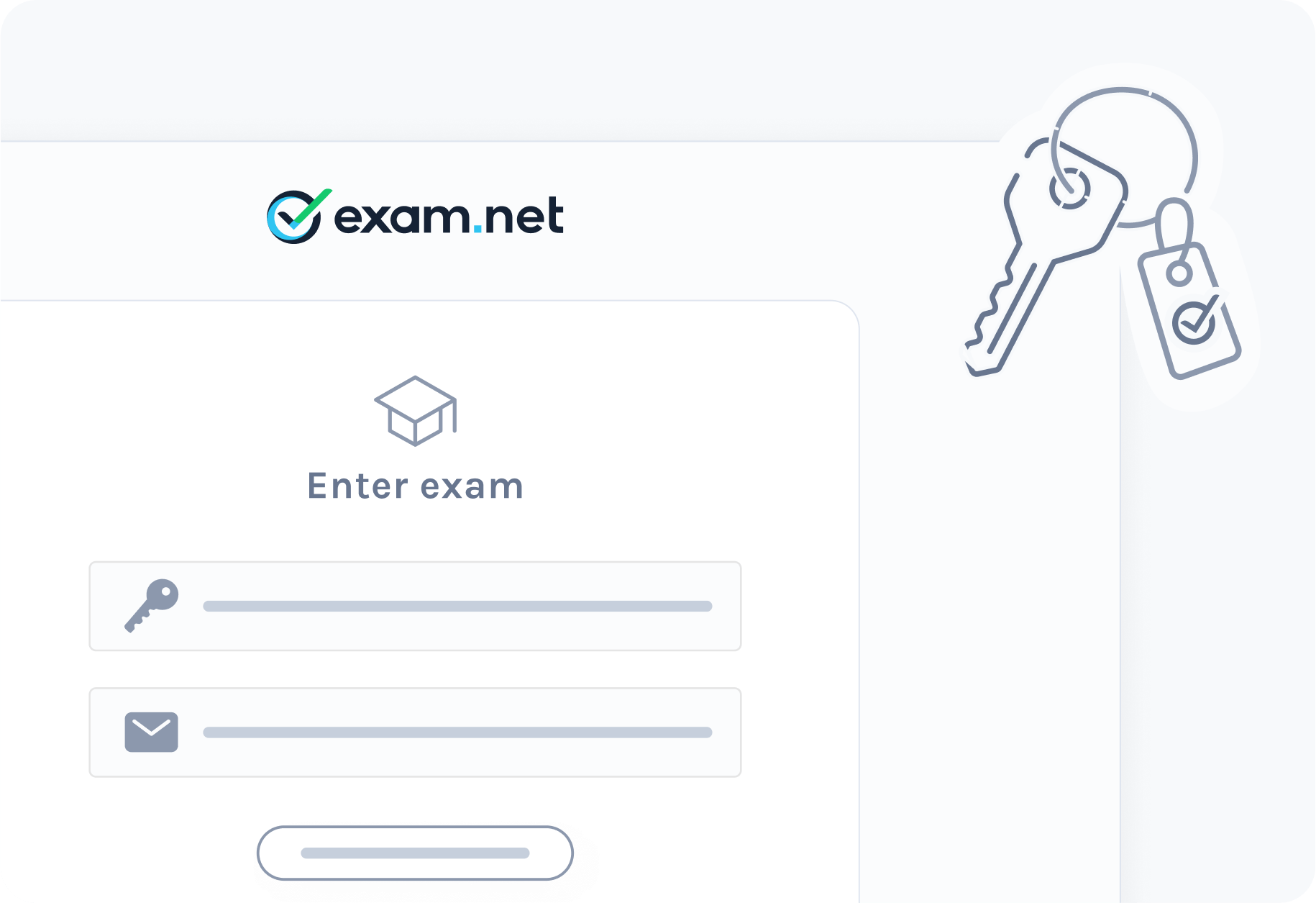 Illustration of a student entering an exam key