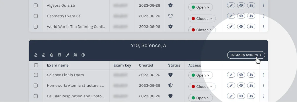 How to find Group Results in Exam.net