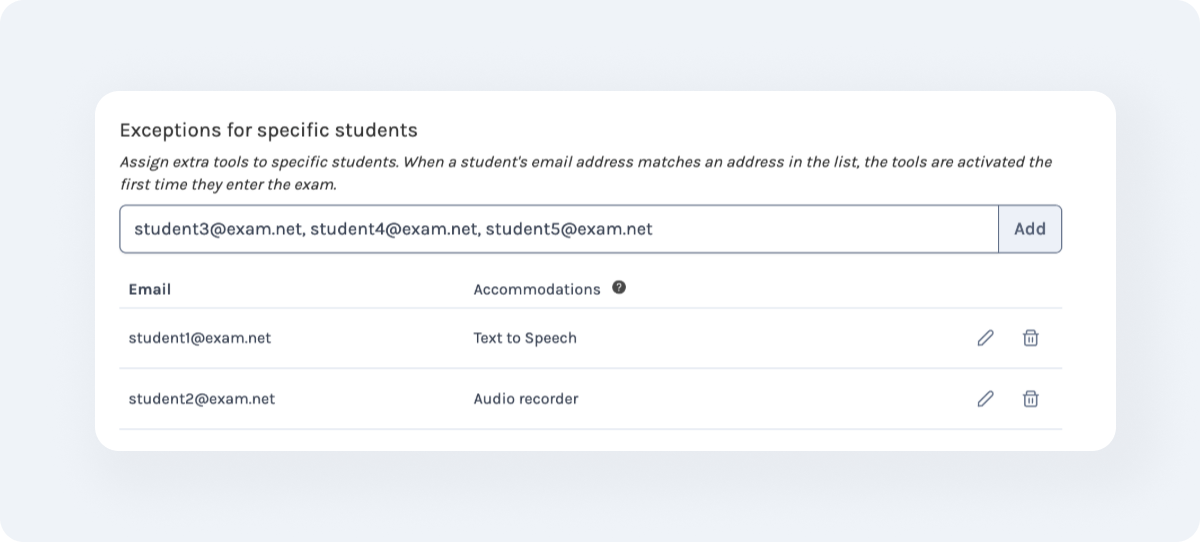 Insegnante che assegna strumenti a studenti specifici tramite e-mail